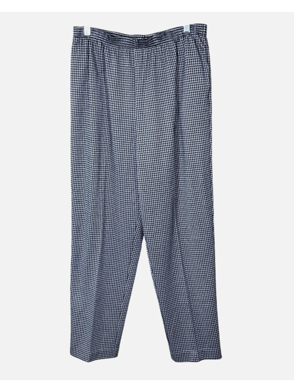 Alfred Dunner Lightweight Black White Houndstooth Elastic Waist Pants 14